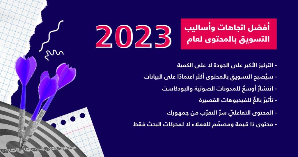 أفضل اتجاهات وأساليب التسويق بالمحتوى لعام 2023